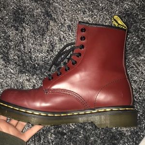 Maroon doc martens